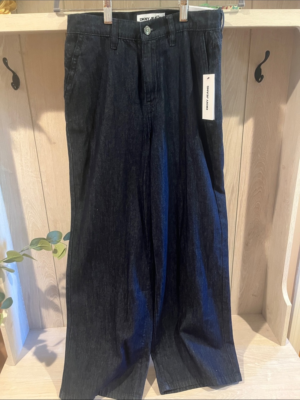 DKNY Wide-Leg Jeans Dark Indigo Denim